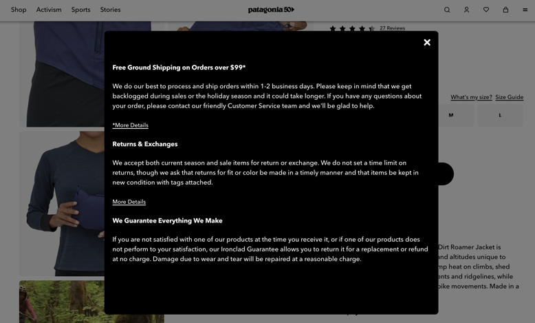 Patagonia Website Screenshot